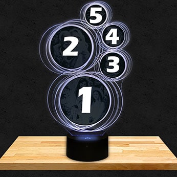 Lampe Personnalisée 5 Ronds 4 Photos Haut de gamme Réveil / Enceinte Bluetooth Noël