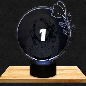 Lampe Personnalisée Ronde Fleur