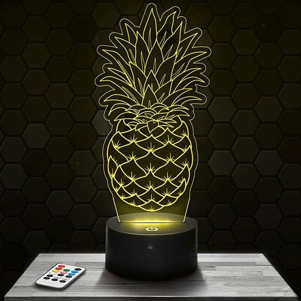 lampe-3d-ananas Lampe 3D Ananas avec socle au choix !