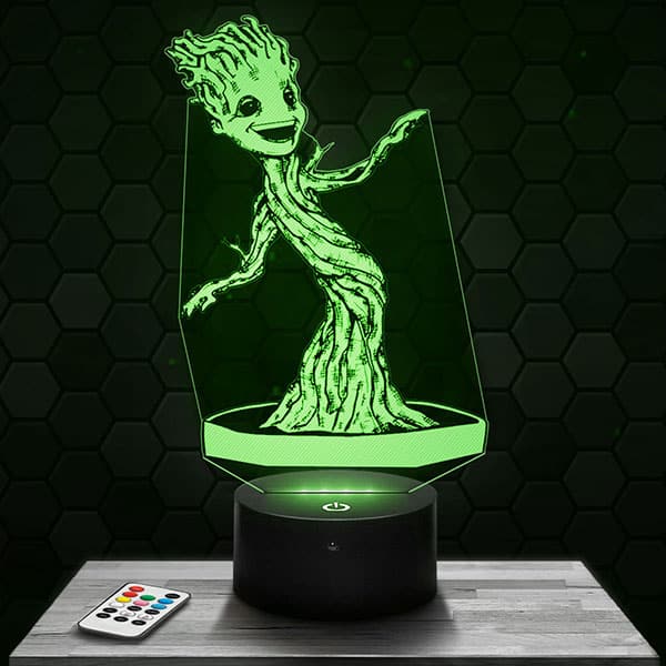 lampe-3d-baby-groot Lampe 3D Baby Groot avec socle au choix !