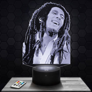 Lampe 3D Bob Marley avec socle au choix !