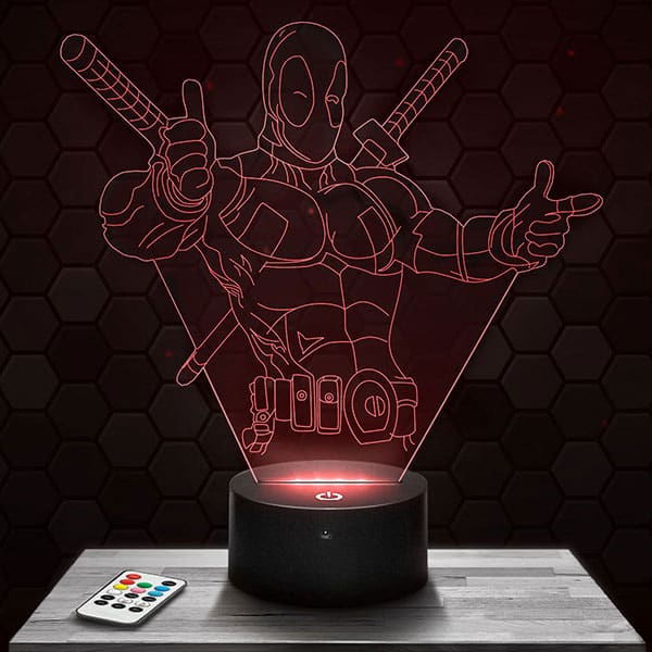 lampe-3d-deadpool Lampe 3D Deadpool avec socle au choix !