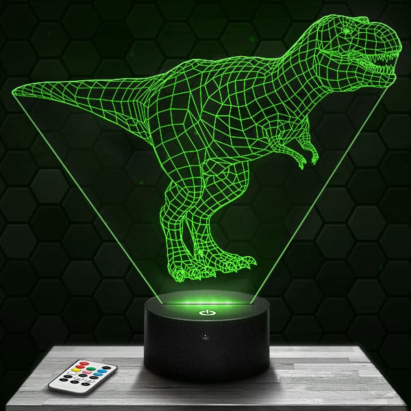 lampe-3d-dinosaure-tyrannosaure Lampe 3D Dinosaure Tyrannosaure avec socle au choix !
