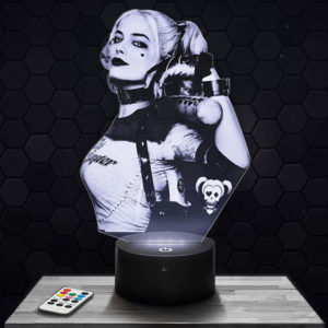 Lampe 3D Harley Quinn avec socle au choix !