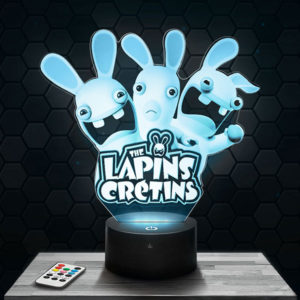 Lampe 3D Lapin crétin avec socle au choix !