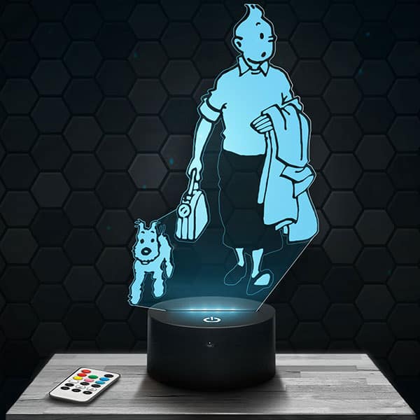 lampe-3d-les-aventures-de-tintin Lampe 3D Les aventures de Tintin avec socle au choix !