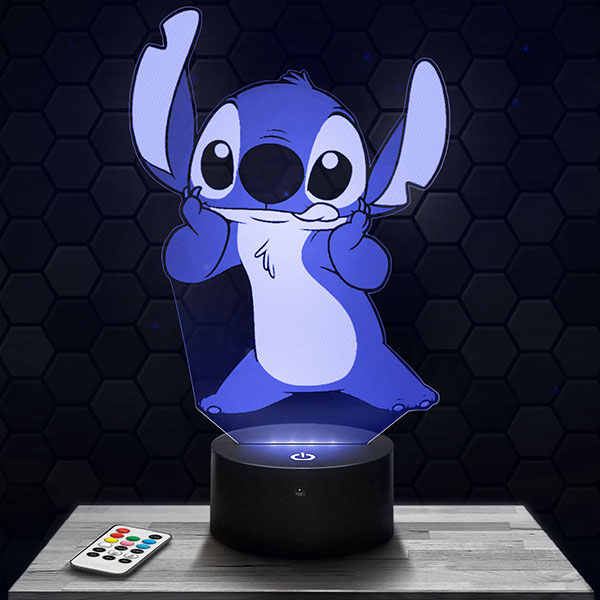 Lampe 3D Stitch avec socle au choix !
