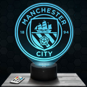 Lampe 3D Logo Manchester City avec socle au choix !