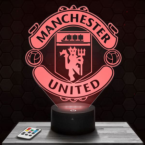 lampe-3d-logo-manchester-united Lampe 3D Logo Manchester United avec socle au choix !