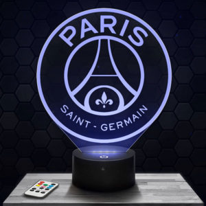 Lampe 3D Logo PSG avec socle au choix !