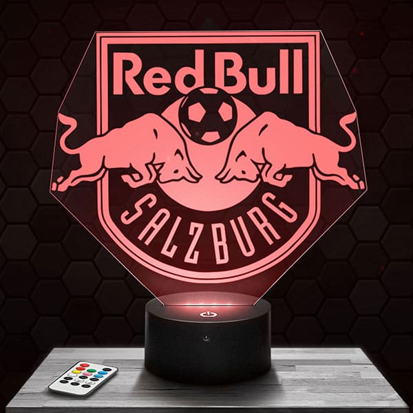 lampe-3d-logo-red-bull-salzburg Lampe 3D Logo Red Bull Salzburg avec socle au choix !