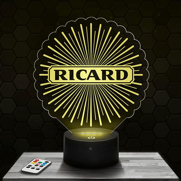 lampe-3d-logo-ricard Lampe 3D Logo Ricard avec socle au choix !