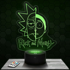 Lampe 3D Rick et Morty avec socle au choix !