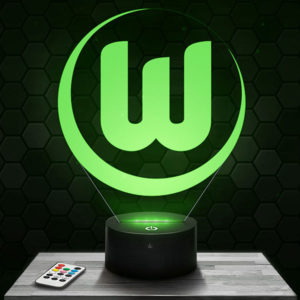 Lampe 3D Logo Wolfsburg avec socle au choix !