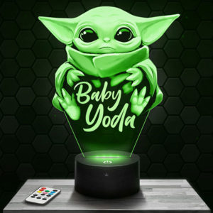 Lampe 3D Mandalorian - Bébé Yoda avec socle au choix !