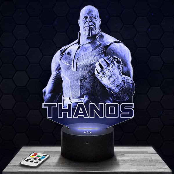 lampe-3d-marvel-thanos Lampe 3D Marvel - Thanos avec socle au choix !
