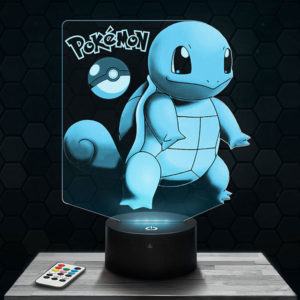 Lampe 3D Carapuce Pokémon avec socle au choix !