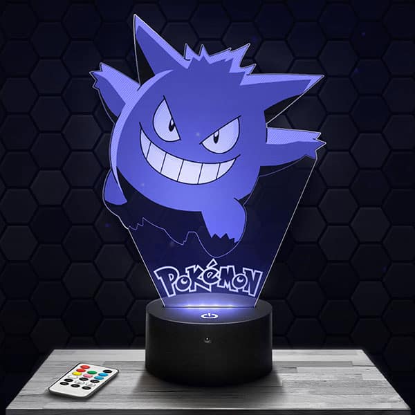 lampe-3d-pokemon-ectoplasma Lampe 3D Ectoplasma Pokémon avec socle au choix !