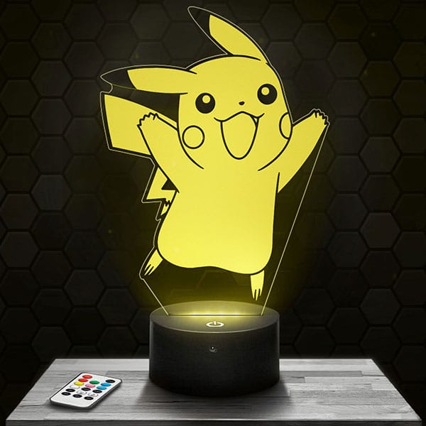 lampe-3d-pokemon-pikachu Lampe 3D Pikachu Pokémon avec socle au choix !