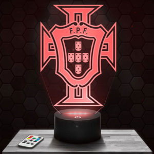 Lampe 3D Logo Portugal FPF avec socle au choix !