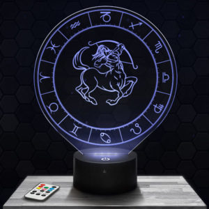 Lampe 3D Signe Astrologique - Sagittaire avec socle au choix !
