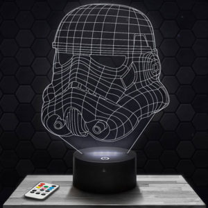 Lampe 3D Star Wars Storm Trooper avec socle au choix !