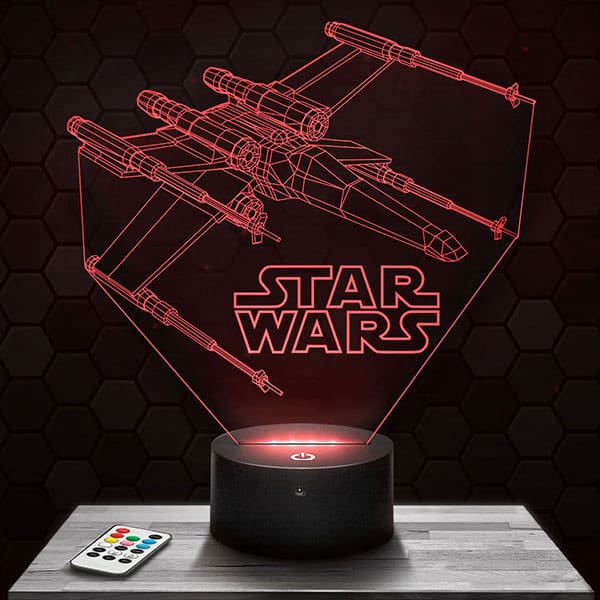 lampe-3d-star-wars-x-wing Lampe 3D Star Wars - X Wing avec socle au choix !