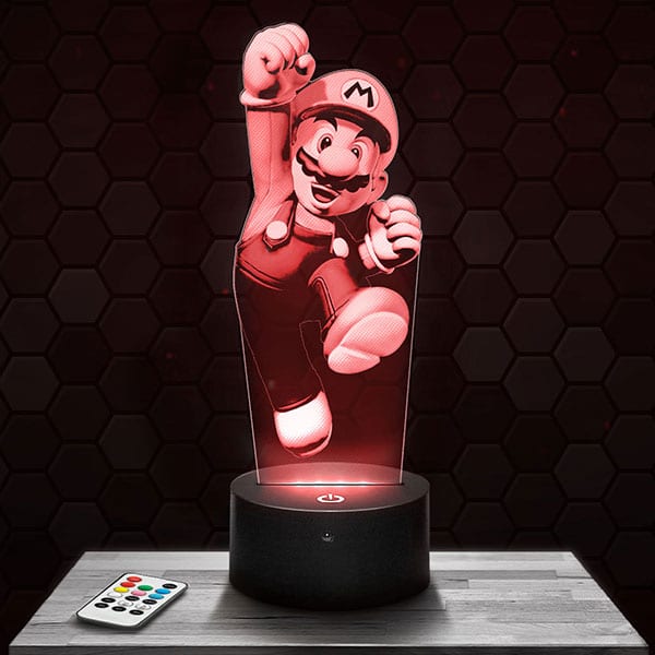 lampe-3d-super-mario-mario Lampe 3D Mario - Super Mario avec socle au choix !