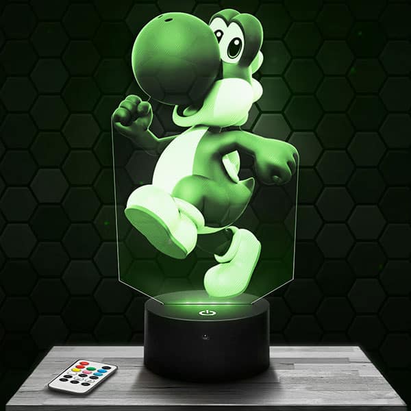lampe-3d-super-mario-yoshi Lampe 3D Yoshi - Super Mario avec socle au choix !