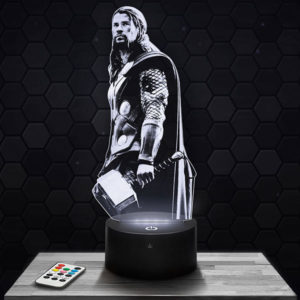Lampe 3D Marvel - Thor avec socle au choix !