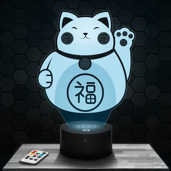 lampe-3d-chat-porte-bonheur-chinois-600