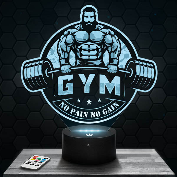 lampe-3d-logo-gym-no-pain-no-gain-600