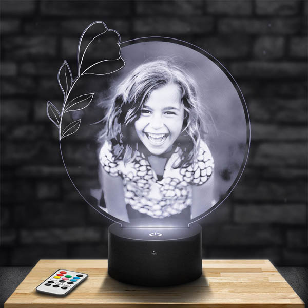 Lampe Personnalisée Rond Fleur